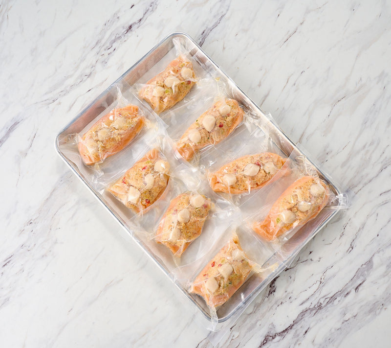 Egg Harbor (8) 6 oz Queen Scallop &Shrimp Stuffed Faroe Island Salmon — View 2