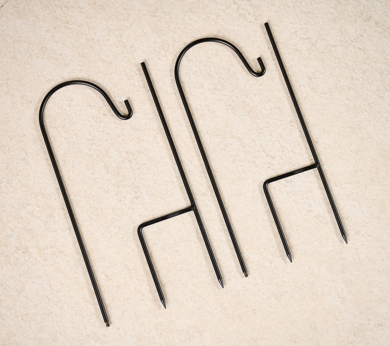 Garden Reflections Set of 2 33"H Metal Shepherd Hooks — View 4