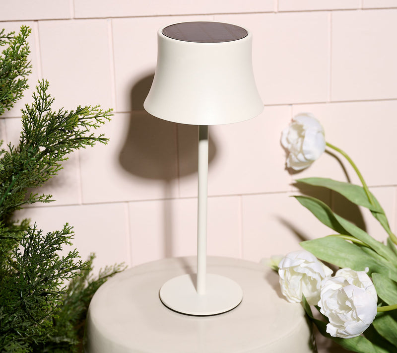 SecureBrite 13" Solar Indoor/Outdoor Lamp with Metal Shade — View 7