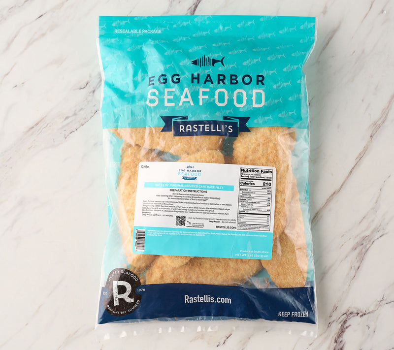 Egg Harbor (10) 3-oz Original or Garlic Herb Breaded Cape Hake Filet — View 2