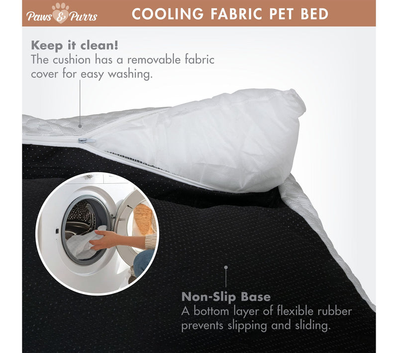 Paws & Purrs Cooling Pet Bed with Removable Washable Cover — View 5