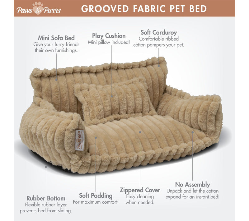 Paw & Purrs Grooved Pet Bed for Small to MediumDogs or Cats — View 5