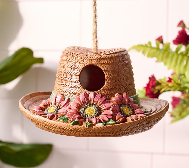 Girl Next Door By Carolyn Gracie Straw Hat w/ Flowers Bird House — View 7