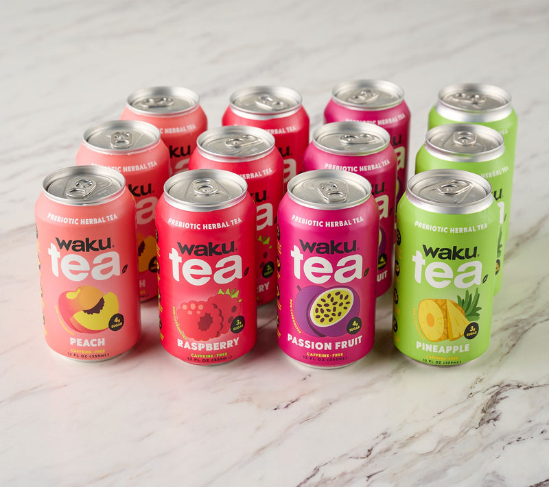 Waku (12) 12oz. Cans of Prebiotic Herbal Tea — View 2