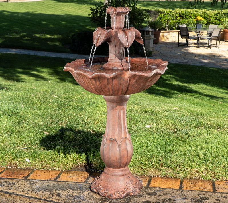 Bernini 3-Tier Flower Petal Plug-in Water Fountain — Main view