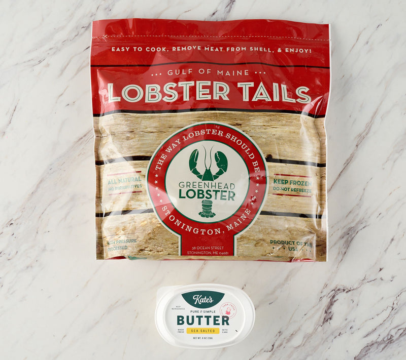 Greenhead (4) 6-7 oz HPP Lobster Tails with Kate's Butter — View 2