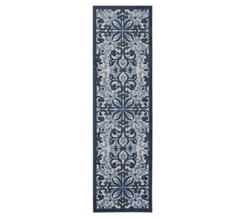 Nourison Home Modern Demask Print Indoor/ Outdoor 2'2" x 7'6" Rug — View 5