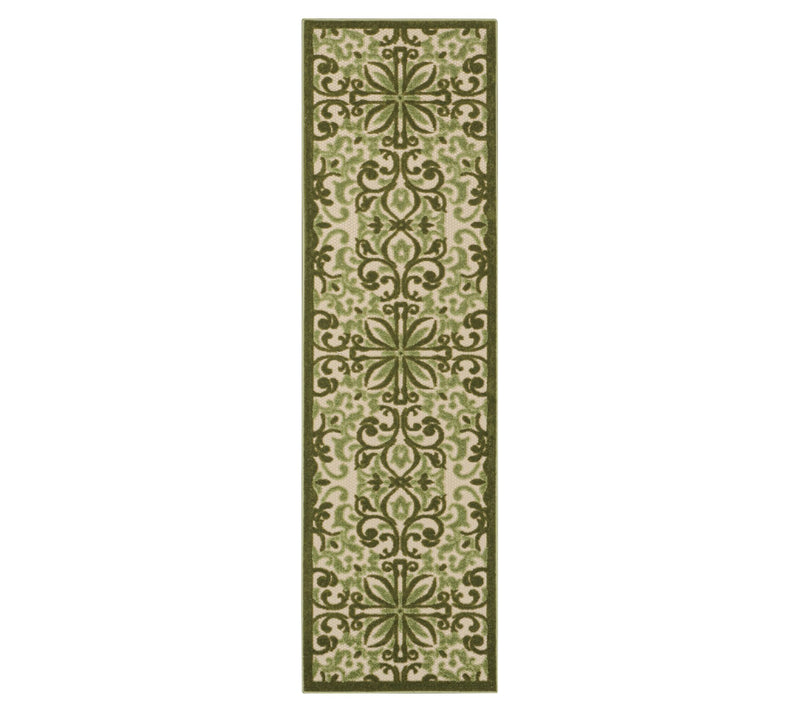 Nourison Home Modern Demask Print Indoor/ Outdoor 2'2" x 7'6" Rug — View 7