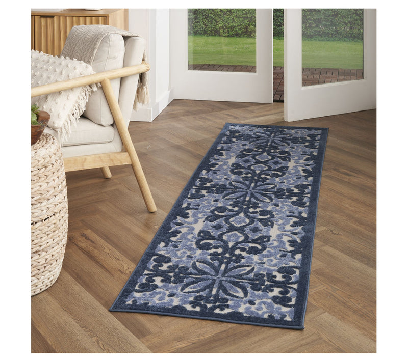 Nourison Home Modern Demask Print Indoor/ Outdoor 2'2" x 7'6" Rug — View 10