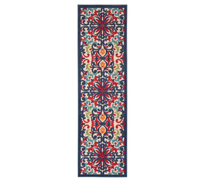 Nourison Home Modern Demask Print Indoor/ Outdoor 2'2" x 7'6" Rug — View 9