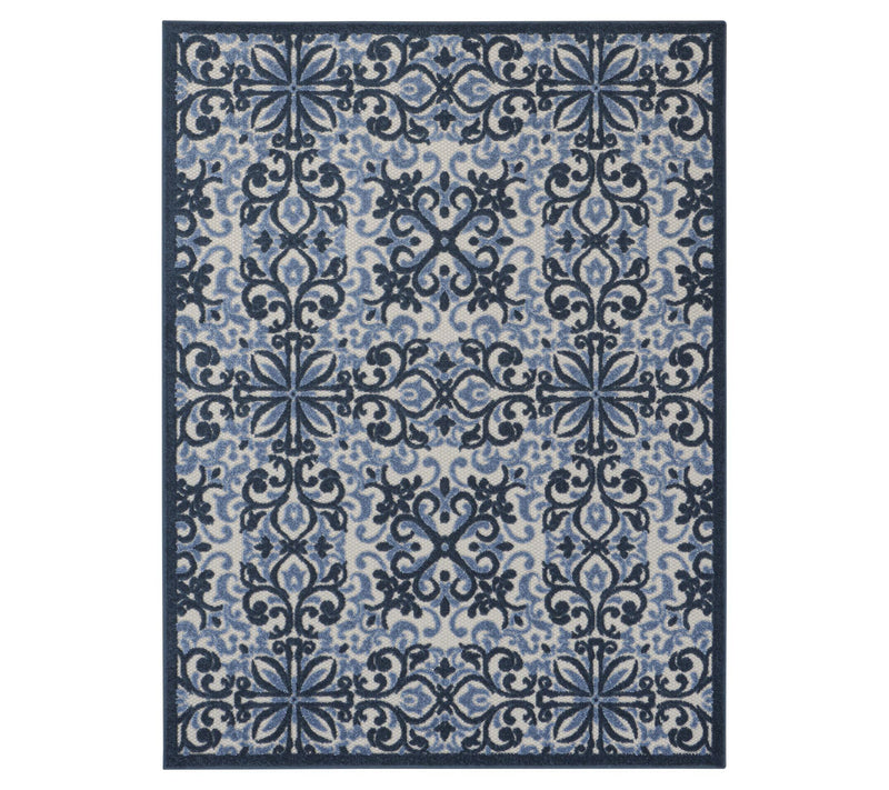 Nourison Home Modern Demask Print Indoor/ Outdoor 5'3" x 7' Rug — View 5