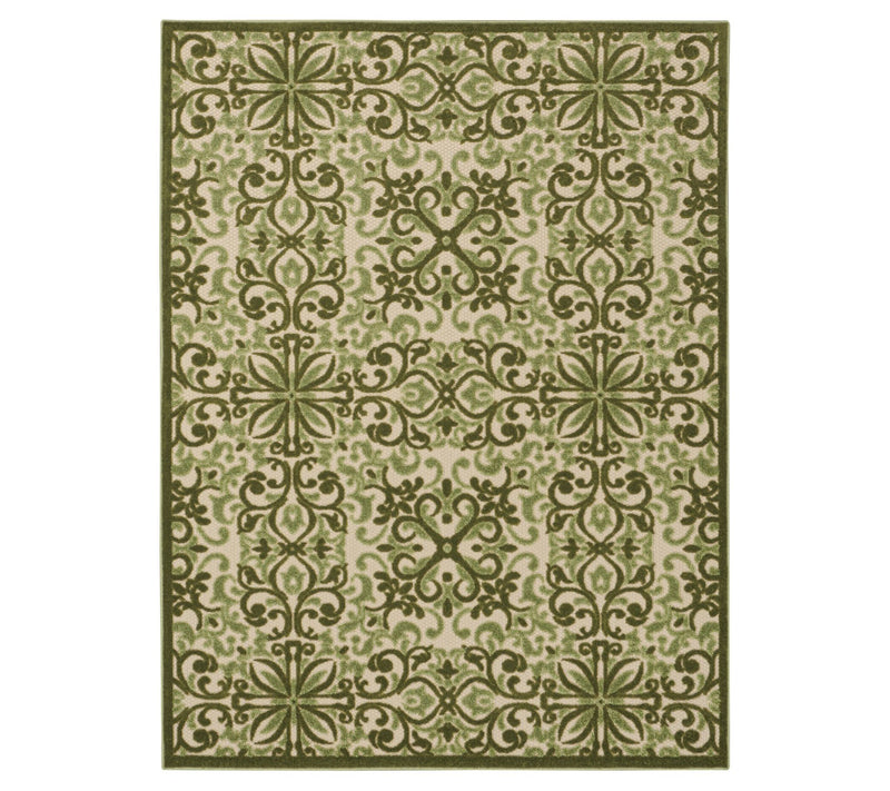 Nourison Home Modern Demask Print Indoor/ Outdoor 5'3" x 7' Rug — View 7