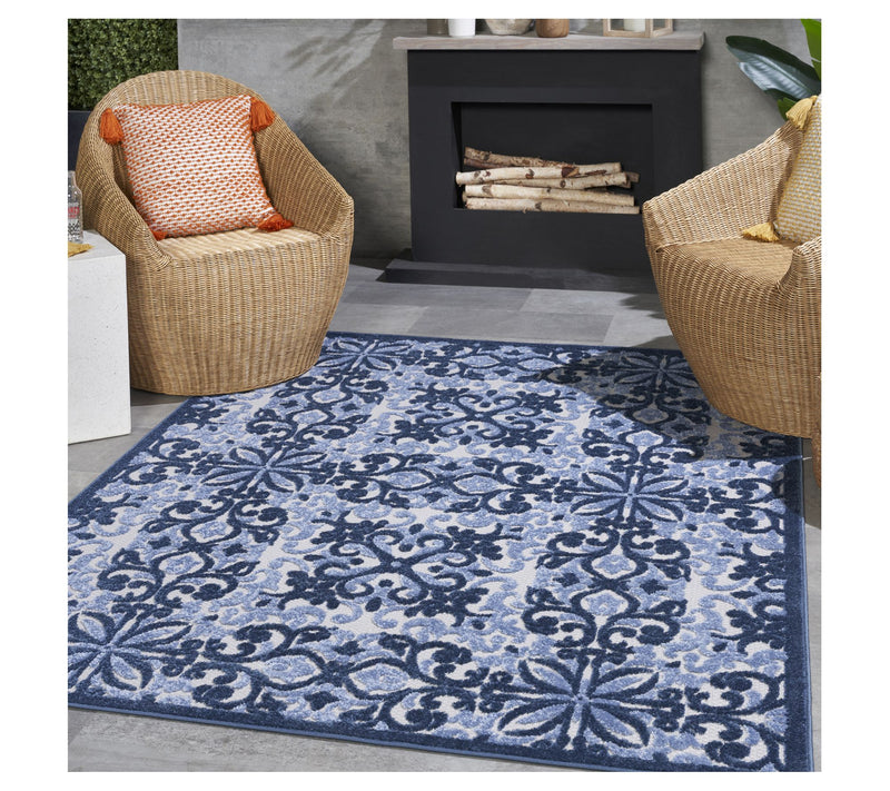 Nourison Home Modern Demask Print Indoor/ Outdoor 5'3" x 7' Rug — View 10