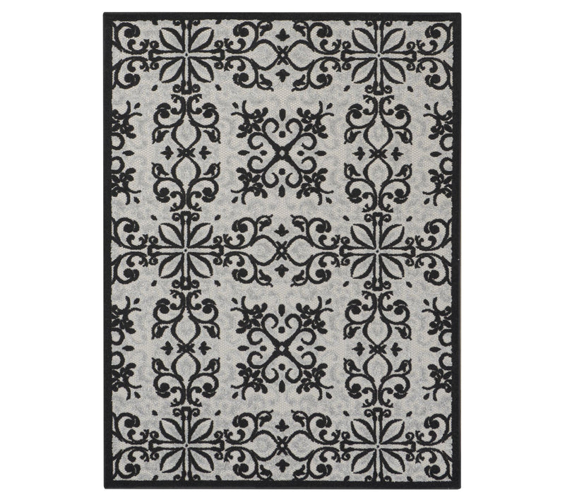 Nourison Home Modern Demask Print Indoor/ Outdoor 5'3" x 7' Rug — Main view