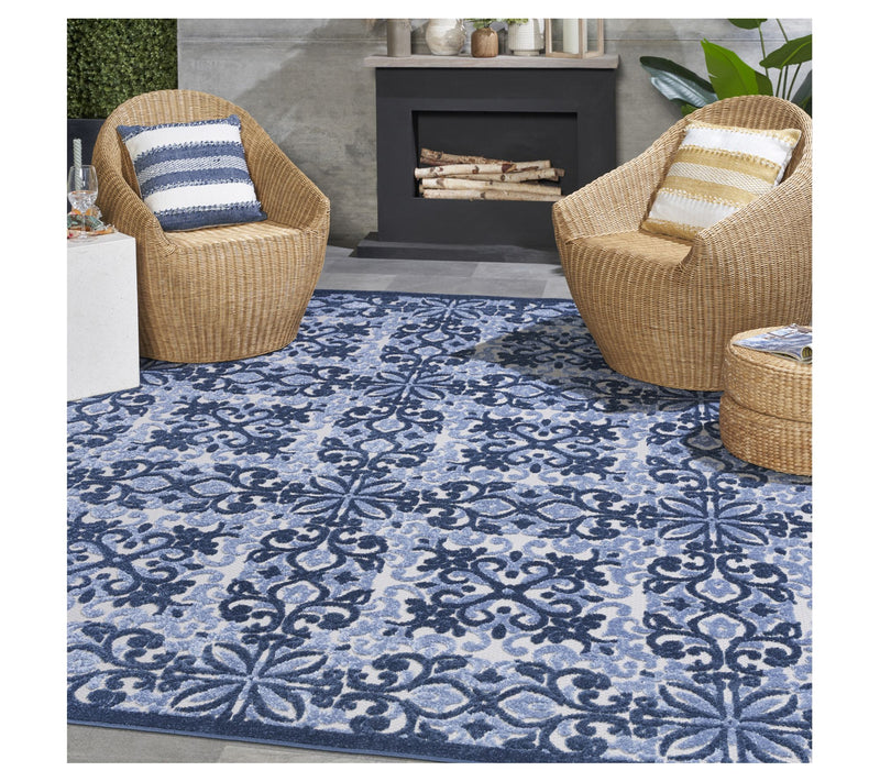 Nourison Home Modern Demask Print Indoor/ Outdoor 7'10"x 9'10" Rug — View 12