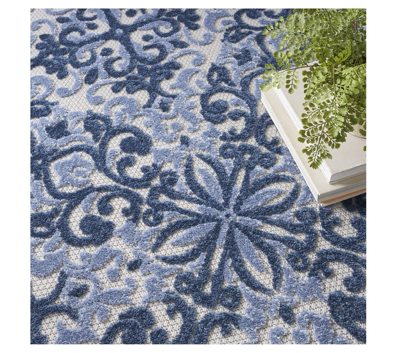 Nourison Home Modern Demask Print Indoor/ Outdoor 7'10"x 9'10" Rug — View 14