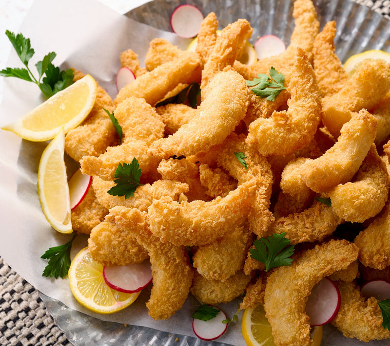 Egg Harbor 5lbs Colossal Tail-Off Garlic Battered Fried Shrimp — Main view