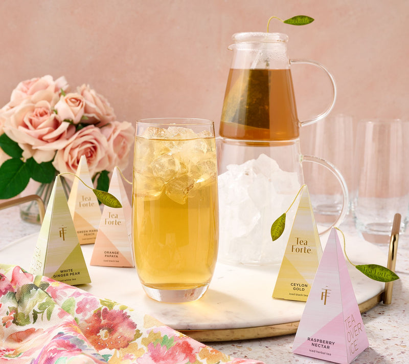 Tea Forte Tea Over Ice Pitcher Set with Tea Sampler 5 Pack — Main view