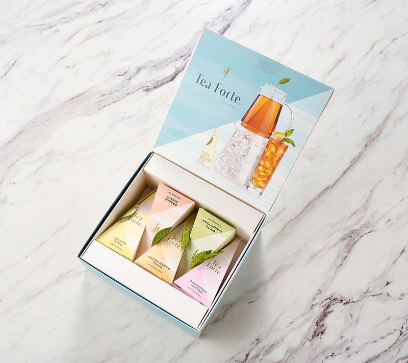Tea Forte Tea Over Ice Pitcher Set with Tea Sampler 5 Pack — View 3