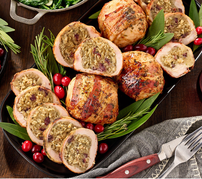Corky's BBQ (12) 8-oz Bacon Wrapped Stuffed Turkey Breasts — View 3