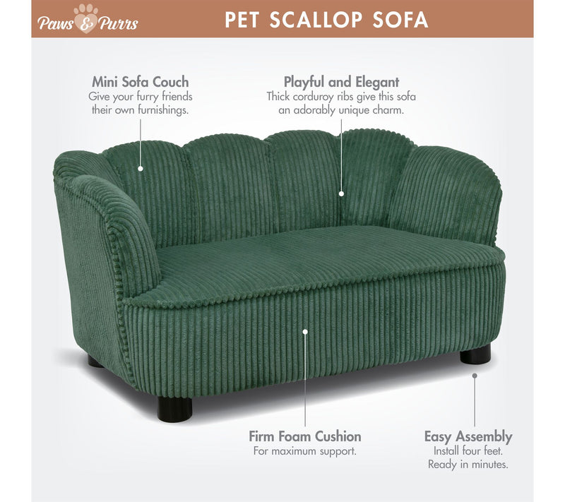 Paws & Purrs Re tro Scalloped S tylish Dog & Ca t Bed — View 2