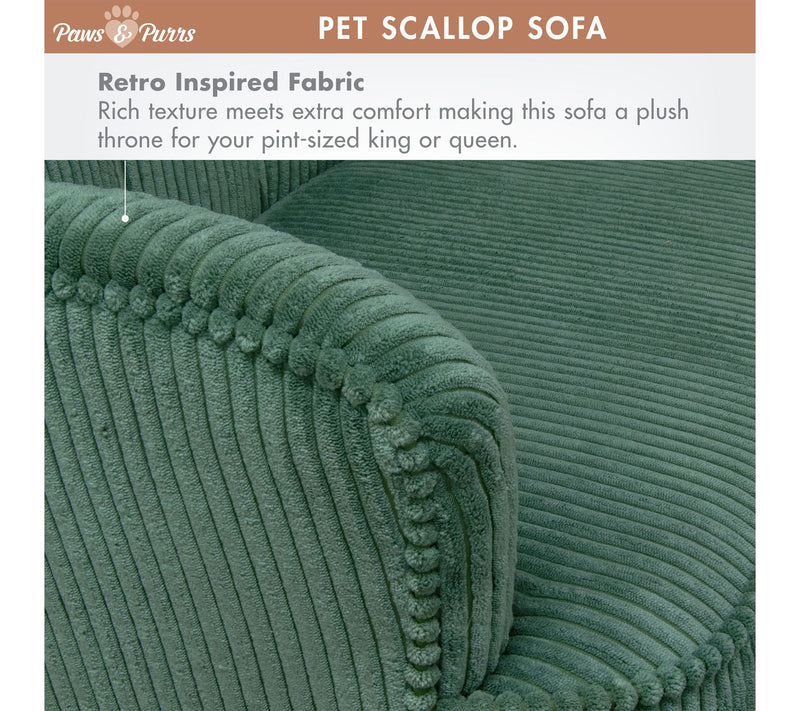 Paws & Purrs Re tro Scalloped S tylish Dog & Ca t Bed — View 4