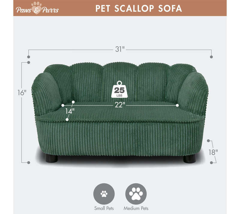 Paws & Purrs Re tro Scalloped S tylish Dog & Ca t Bed — View 3