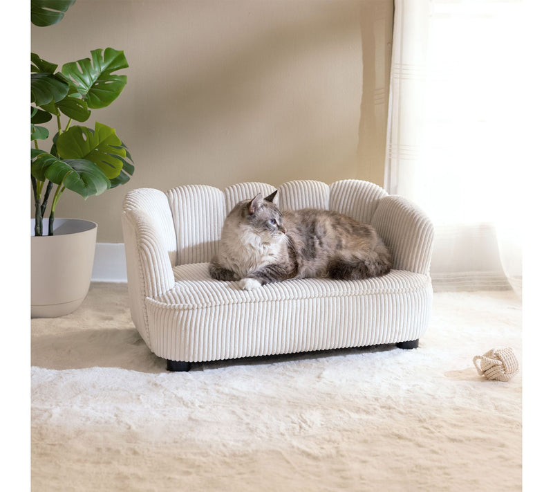 Paws & Purrs Re tro Scalloped S tylish Dog & Ca t Bed — View 7