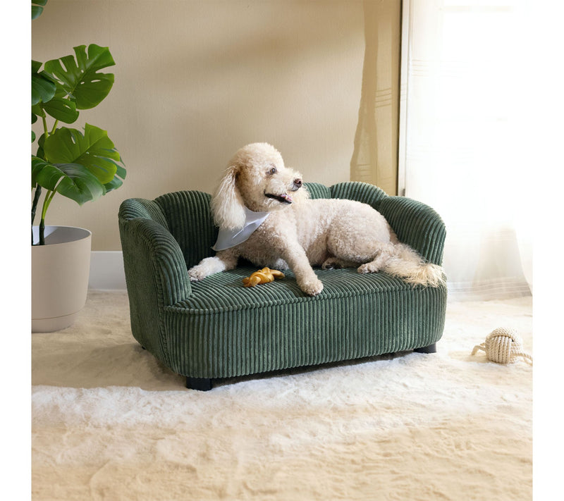 Paws & Purrs Re tro Scalloped S tylish Dog & Ca t Bed — Main view