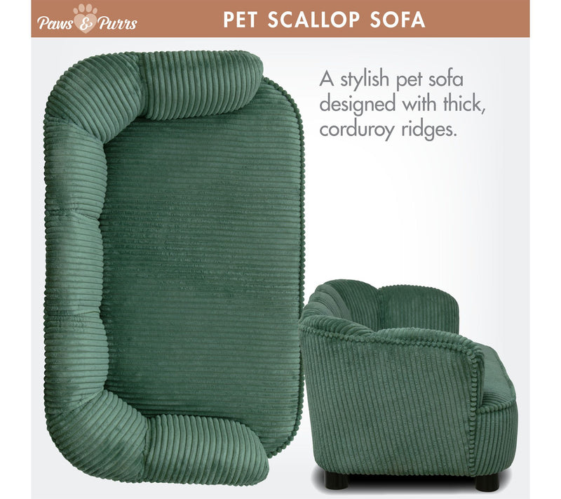 Paws & Purrs Re tro Scalloped S tylish Dog & Ca t Bed — View 5