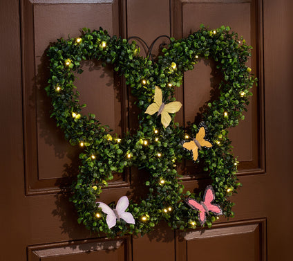 "As Is" Girl Next Door Illuminated Indoor/Outdoor Boxwood Wreath