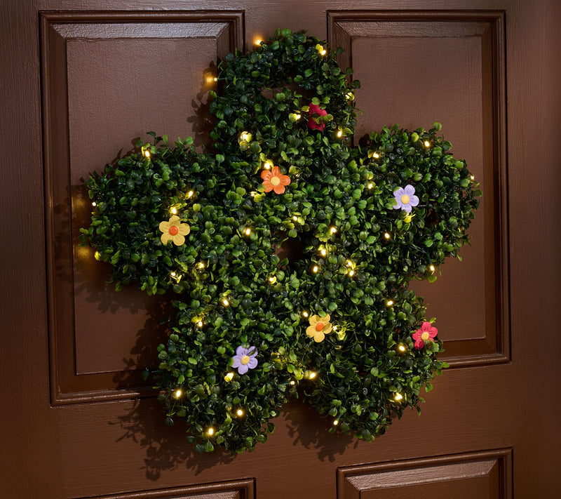 "As Is" Girl Next Door Illuminated Indoor/Outdoor Boxwood Wreath — View 7