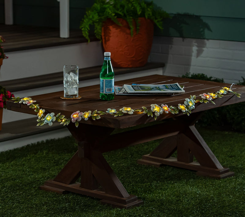 "As Is" Plow & Hearth Battery Operated Metal Floral Garland — View 3
