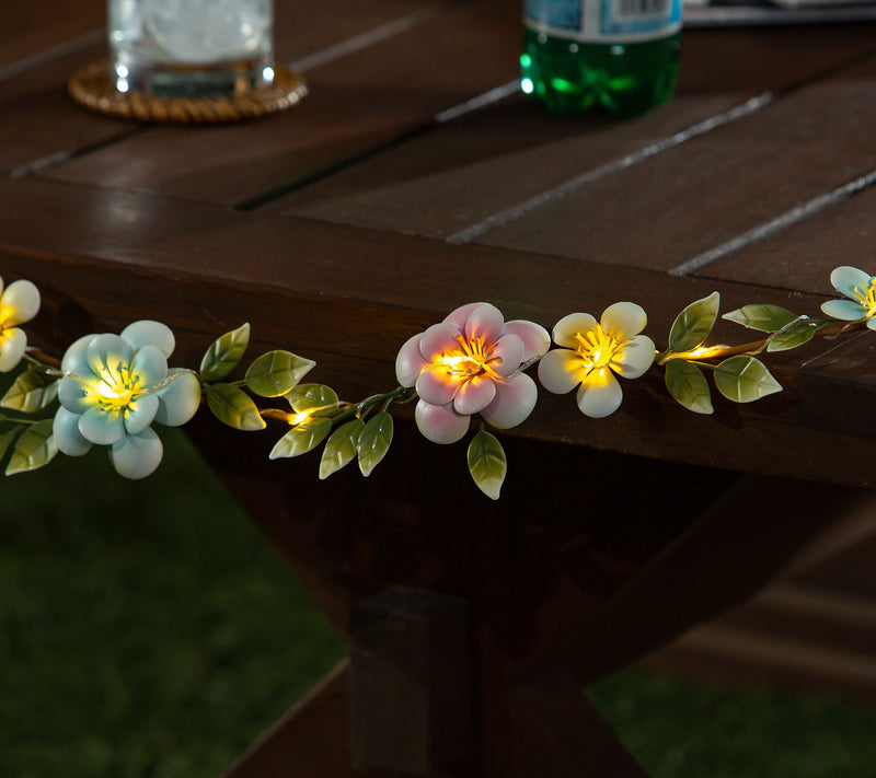 "As Is" Plow & Hearth Battery Operated Metal Floral Garland — View 4