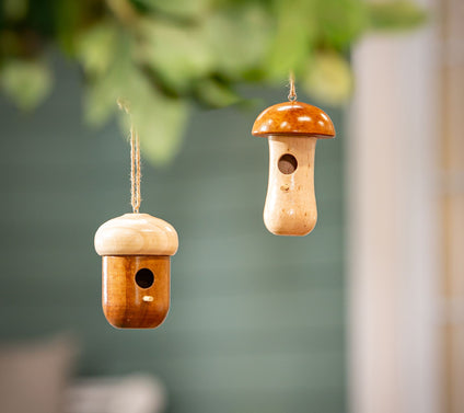 "As Is" Plow & Hearth Set of 2 Wooden Hummingbird Houses