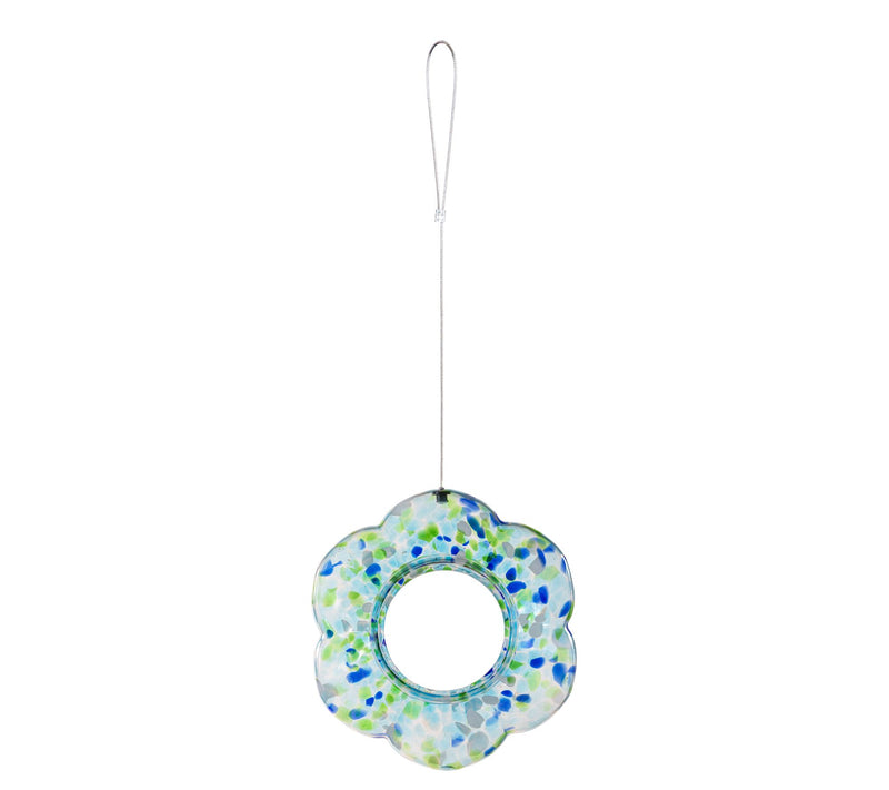 "As Is" Plow & Hearth Art Glass Flower Shaped Hanging Bird Feeder — View 12