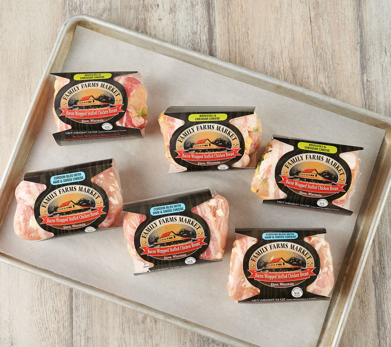 Family Farms (6) 14-oz Bacon Wrapped Stuffed Chicken Breasts — View 2