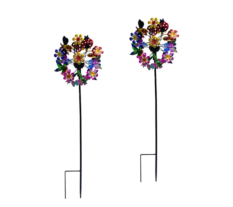 "As Is" Temp-tations Outdoors Set/2 Mini 9" Solar Wind Spinners — View 4