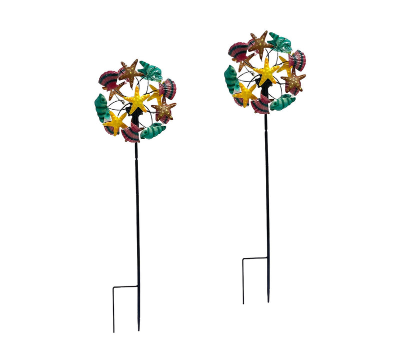 "As Is" Temp-tations Outdoors Set/2 Mini 9" Solar Wind Spinners — View 14