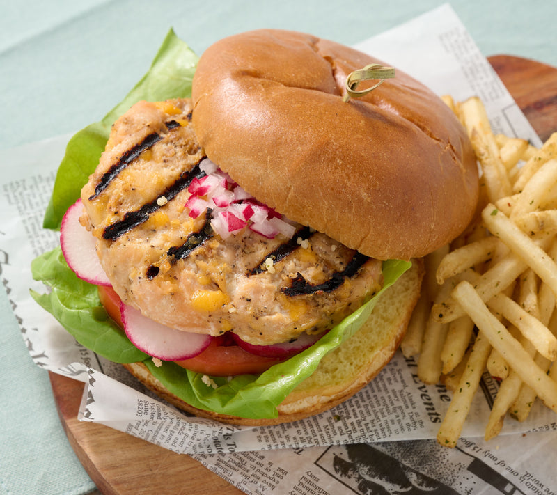 Egg Harbor (12) 4oz Original or Bacon Cheddar Salmon Burgers — Main view