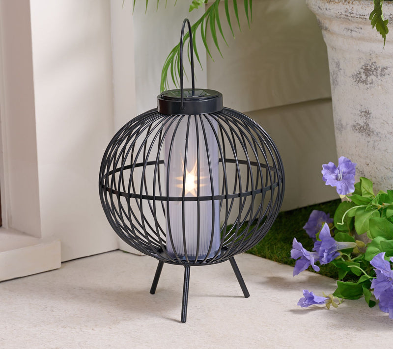 "As Is" Lightscapes Outdoor Safe Solar Metal Lantern w/ Show — View 6