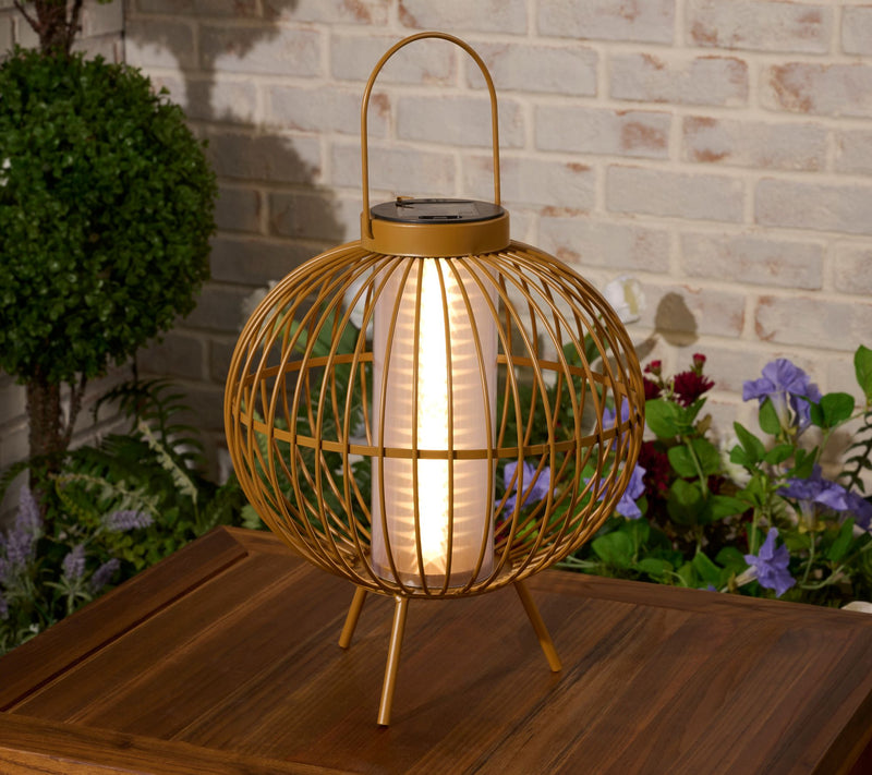 "As Is" Lightscapes Outdoor Safe Solar Metal Lantern w/ Show — View 3