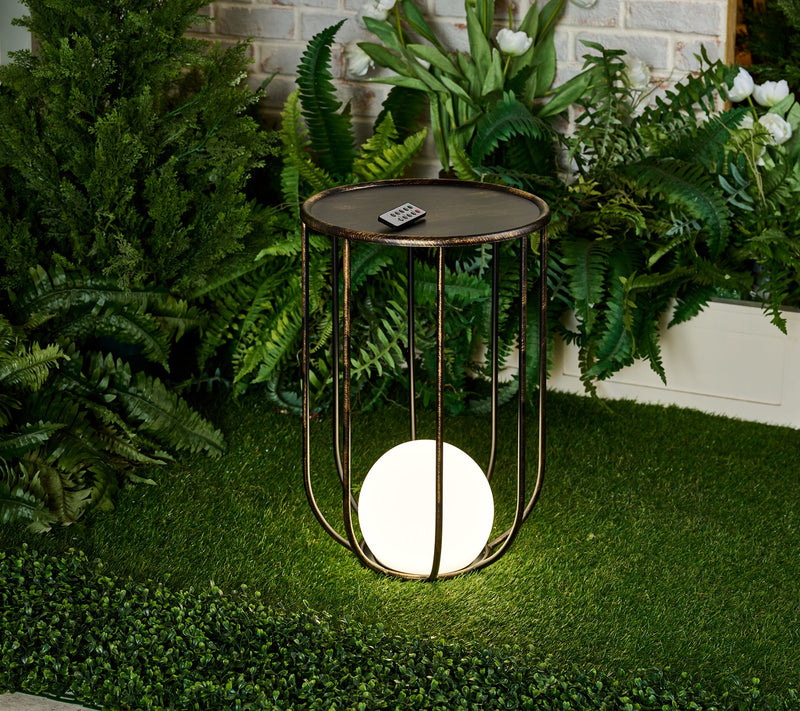 "As Is" Garden Reflections Metal Plant Stand with LED Ball Light — View 2