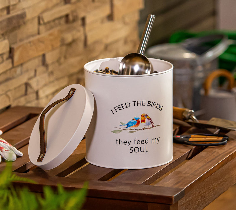 "As Is" Plow & Hearth Metal Bird Seed Canister — View 4