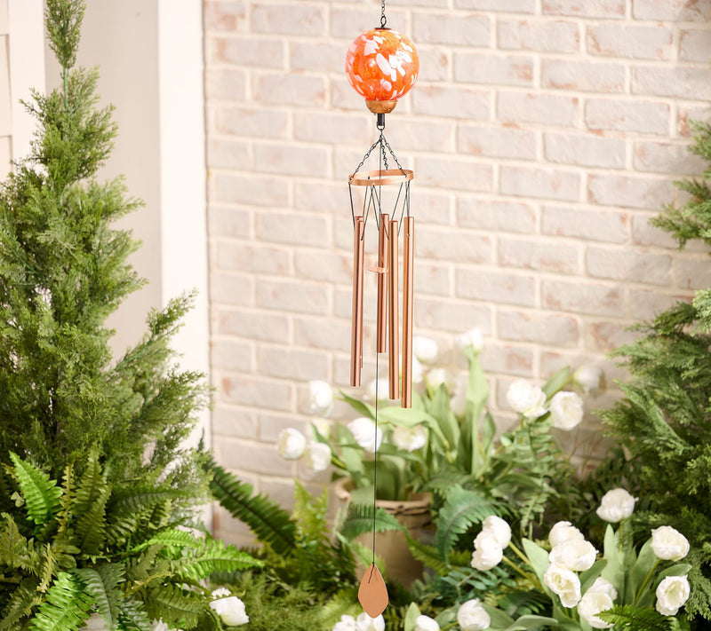 "As Is" Garden Reflections 30" Windchime with Art Glass Sphere — View 6