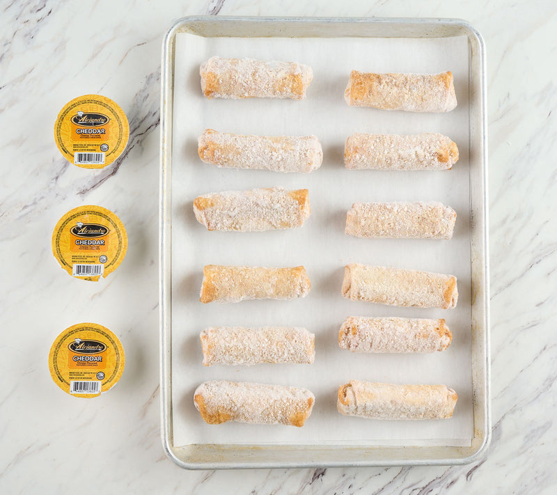 Falkor Fusion (12) 3oz Cheesesteak Egg Rolls & 3 Cheese Cups — View 2