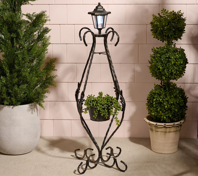 Garden Reflections Outdoor Planter Holder with Solar Light — View 2