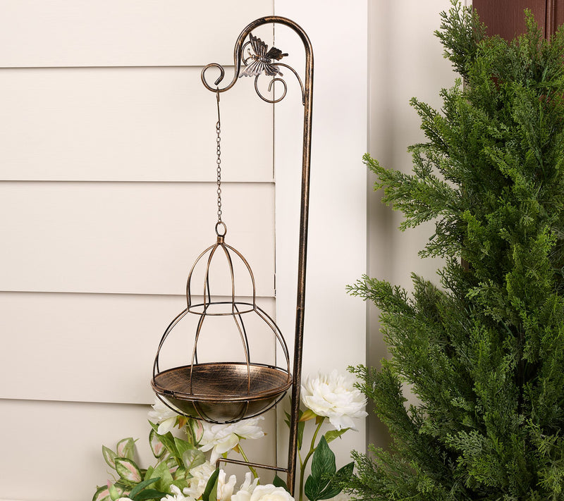 Garden Reflections Plant Stand w/ Metal Pot and Hook — Main view