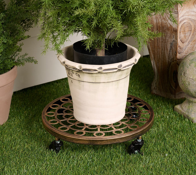 Garden Reflections 14" Rolling Plant Stand — View 2