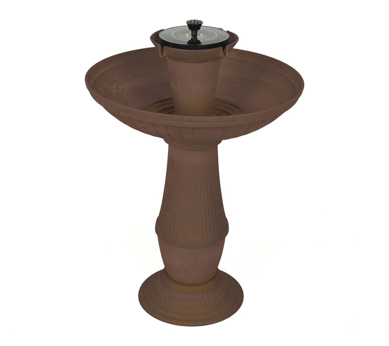 Bernini 28" Firmastone Ventosa Solar LED Illuminated 6-in-1 Fountain — View 3